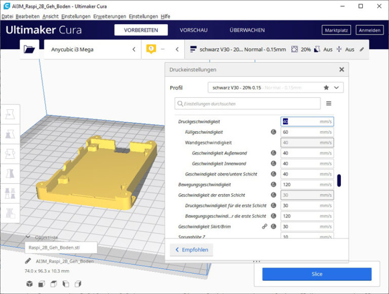 3D Drucker Einsteiger Anleitung 3D Drucker Druckprogramm erzeugen