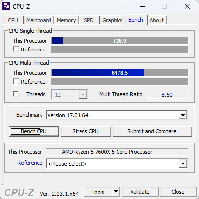 Le Ryzen 5 7600X impressionne en mono-cœur dans UserBenchmark