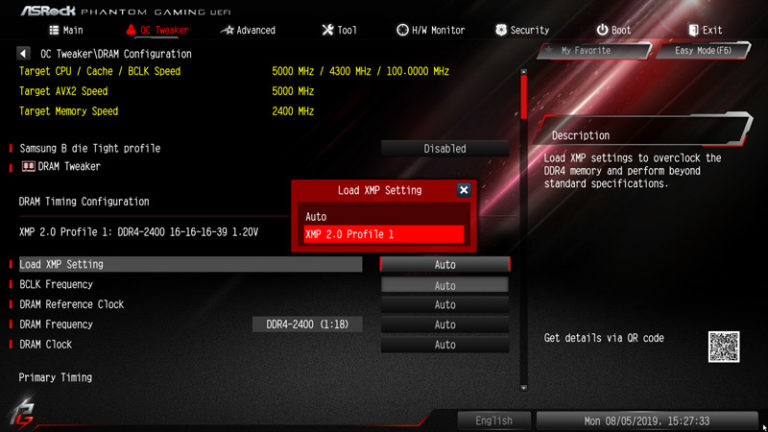 ASRock Z390 Phantom Gaming X Motherboard Review BIOS and Overclocking