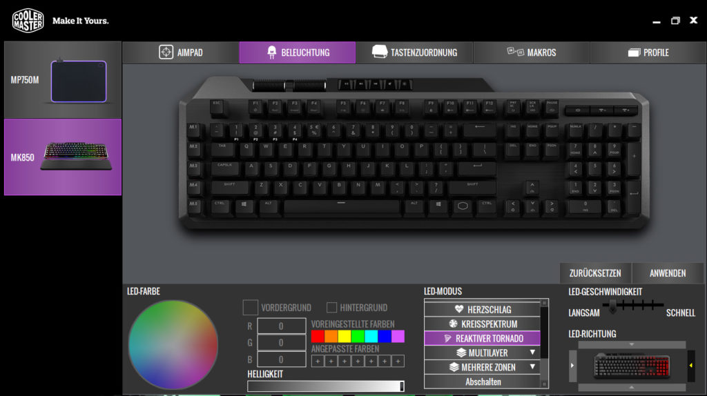 Cooler Master MasterKeys MK850 Review Software
