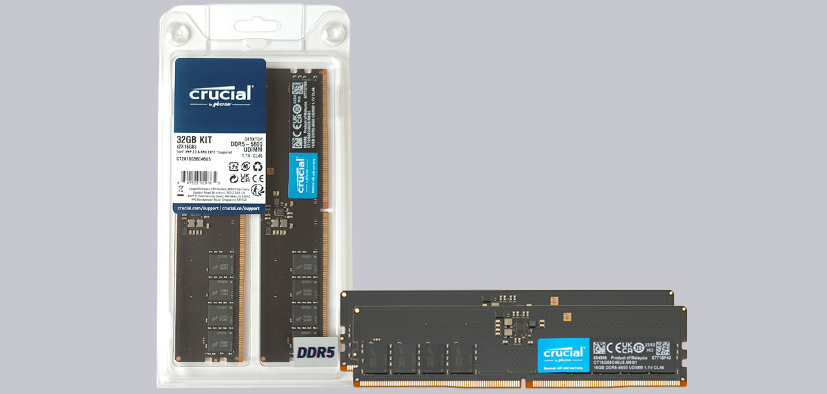 Crucial 32GB (2x 16GB) DDR5 5600MHz memory kit review