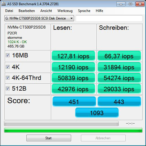 Test SSD NVMe Crucial P2 500 : un second SSD PCI Express