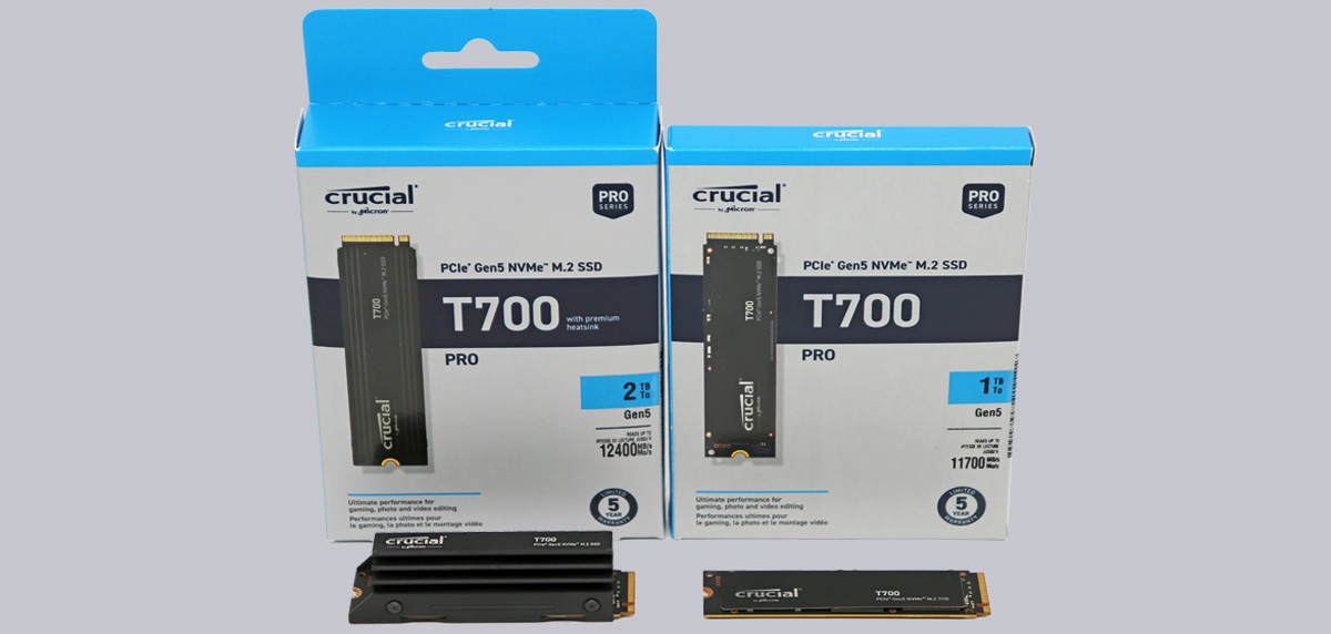 Crucial T700 1TB PCIe Gen5 NVMe M.2 SSD with heatsink | CT1000T700SSD5 