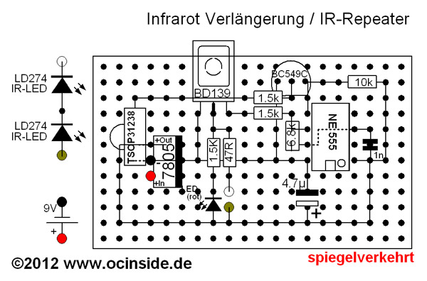 IR-Repeater Aufbau spiegelverkehrt