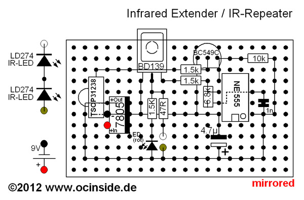 IR repeater structure mirrored