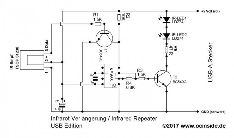 IR Repeater USB Edition Bauanleitung Schaltplan