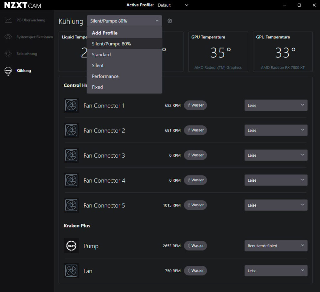 NZXT Kraken Plus 360 RGB Test NZXT CAM Software Nzxt Kraken Plus 360 Rgb 37 1024x934 